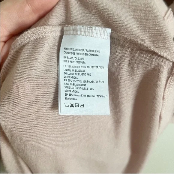 American Eagle shirt blush pink lace up off the shoulder flowy - Picture 8 of 10